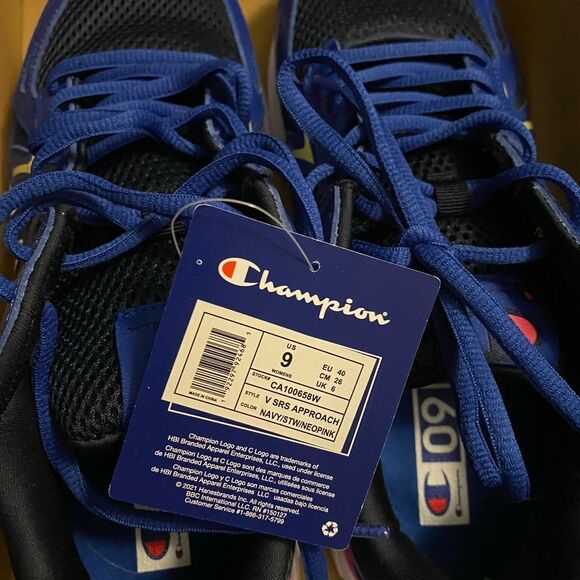 NWT Women’s Champion Running Shoes Blue Black Pink Size 9M V SRS Approach comfy - Picture 10 of 12